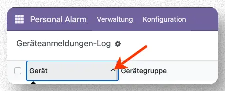 Sortierung der Einträge